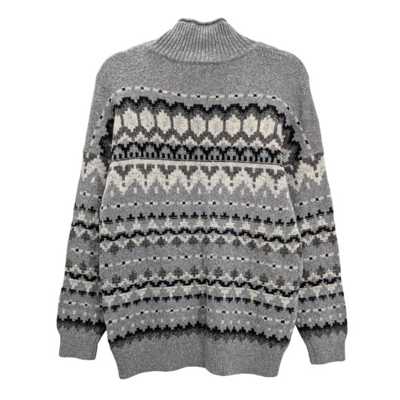 Vintage Abercrombie & Fitch Fair Isle Sweater Men Size M Nordic Heritage Neutral - Picture 2 of 8